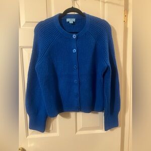 NWOT CeCe Vibrant Blue Button Front Knit Cardigan Size Small